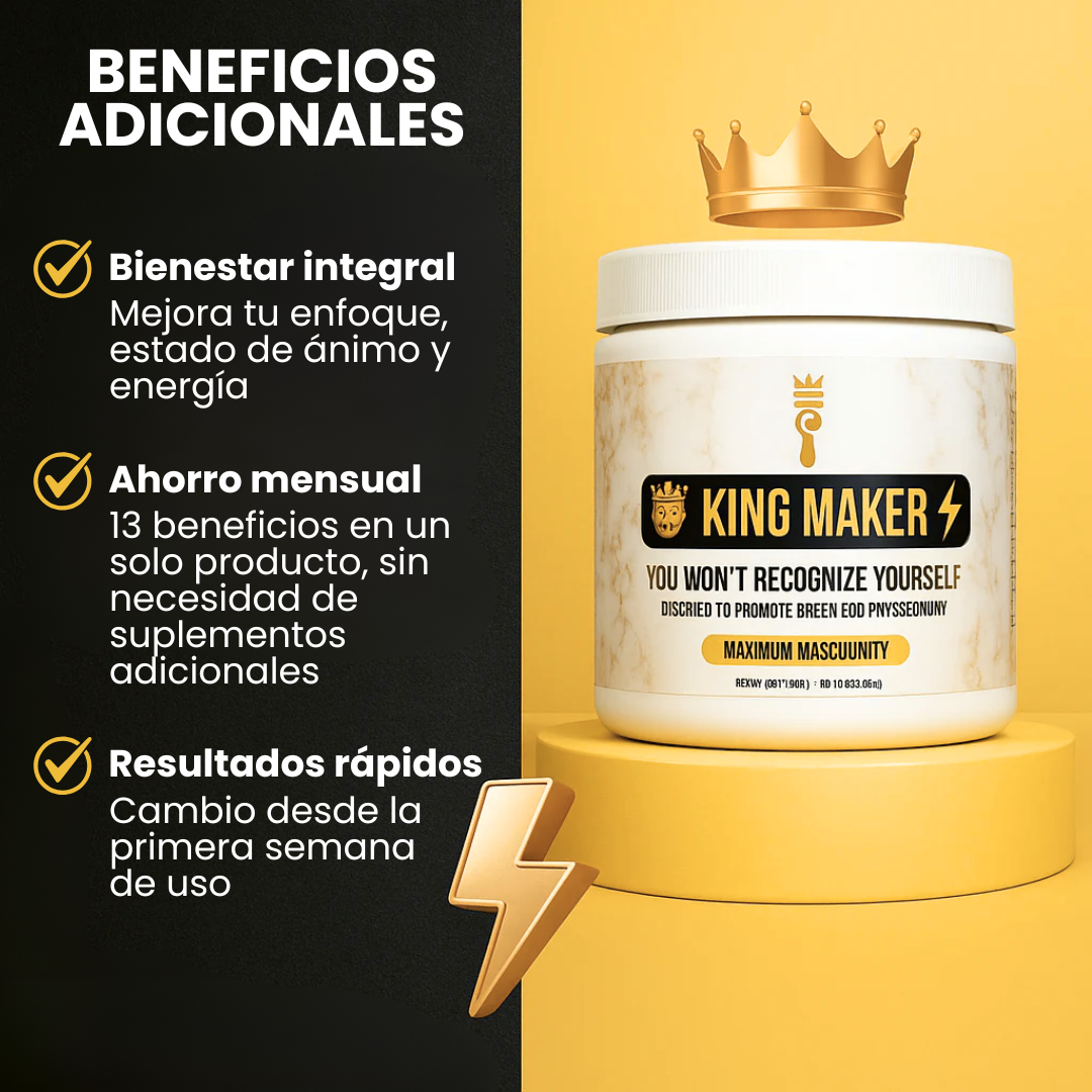 KING MAKER⚡ - POTENCIADOR DE TESTOSTERONA ⭐⭐⭐⭐⭐ (4.93 / 5.0) + 1000 Valoraciones
