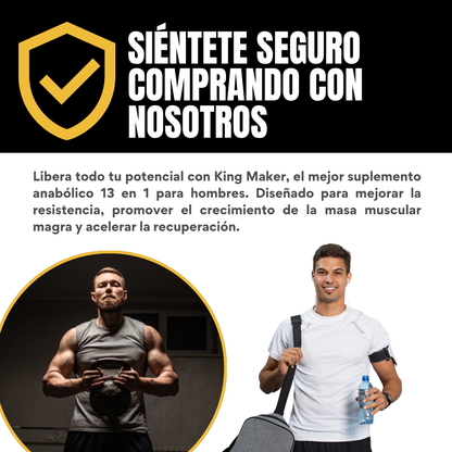 KING MAKER - POTENCIADOR DE TESTOSTERONA ⭐⭐⭐⭐⭐ (4.93 / 5.0) + 1000 Valoraciones