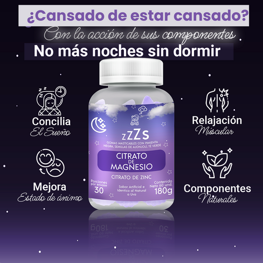 🔥 ¡Oferta especial 🍇 GOMAS DE CITRATO DE MAGNESIO + ZING + Veganas - Más energía🔋, menos estrés🔥 y sueño profundo💤