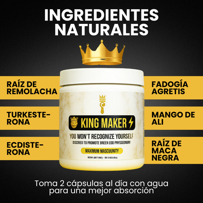 KING MAKER⚡ - POTENCIADOR DE TESTOSTERONA ⭐⭐⭐⭐⭐ (4.93 / 5.0) + 1000 Valoraciones